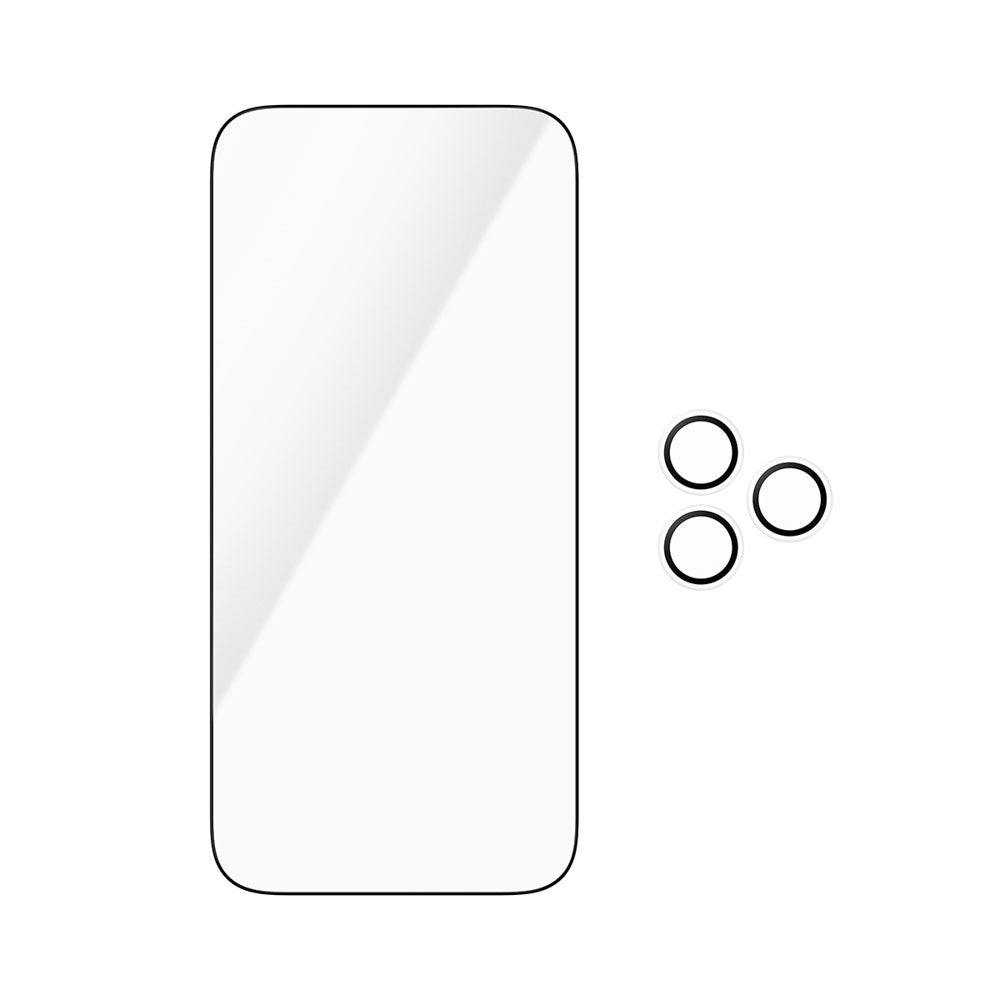 iPhone 18 Pro Max PanzerGlass Essentials 2-in-1 Bundle m. 1 x EasyAligner 1 x Skærmbeskyttelse (UWF) 1 x Hoops Kameralinsebeskyttelse - Gennemsigtig