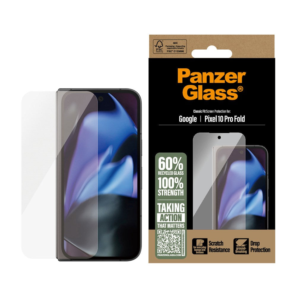PanzerGlass Google Pixel 10 Pro Fold Hærdet Beskyttelsesglas - Ultra Wide Fit - Gennemsigtig