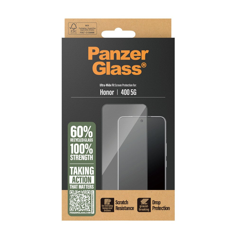 Honor 400 - PanzerGlass Ultra-Wide Fit Skærmbeskyttelsesglas - Gennemsigtig / Sort Kant