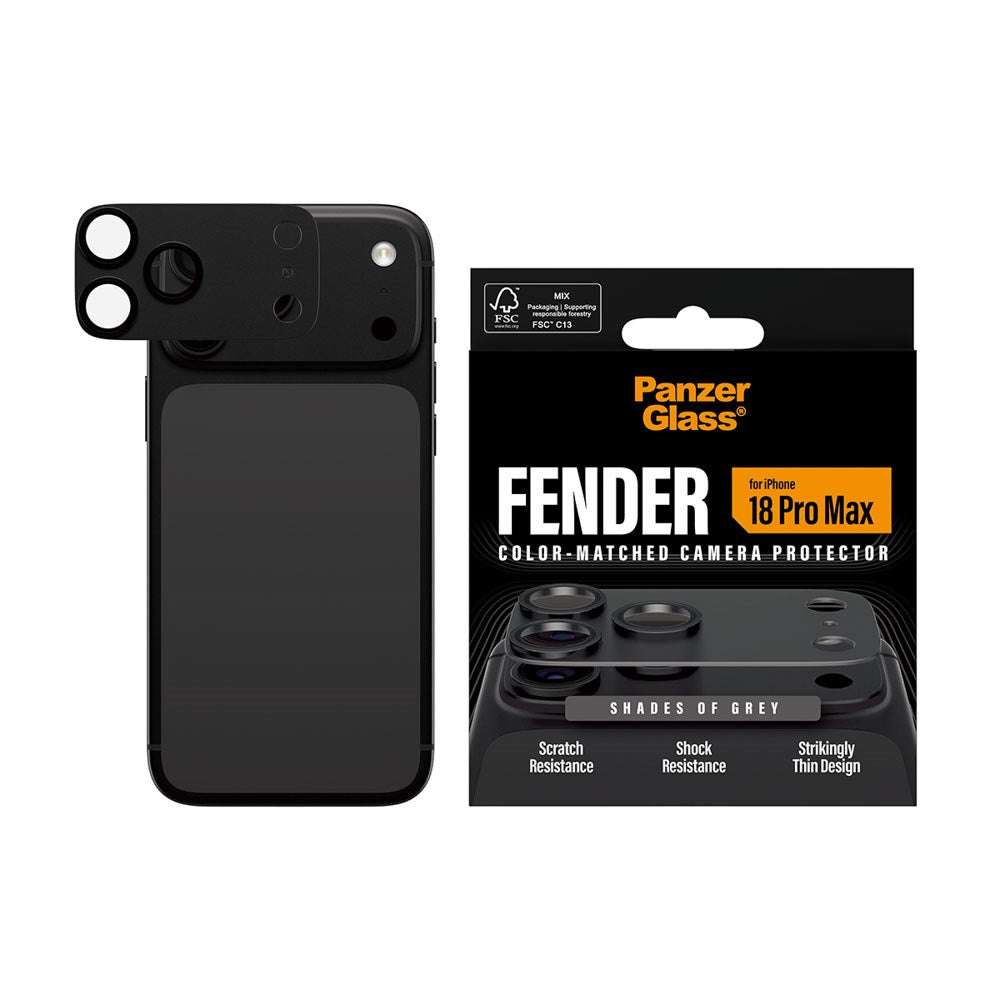 iPhone 18 Pro Max PanzerGlass FENDER Kamerabeskyttelse - Shades of Grey