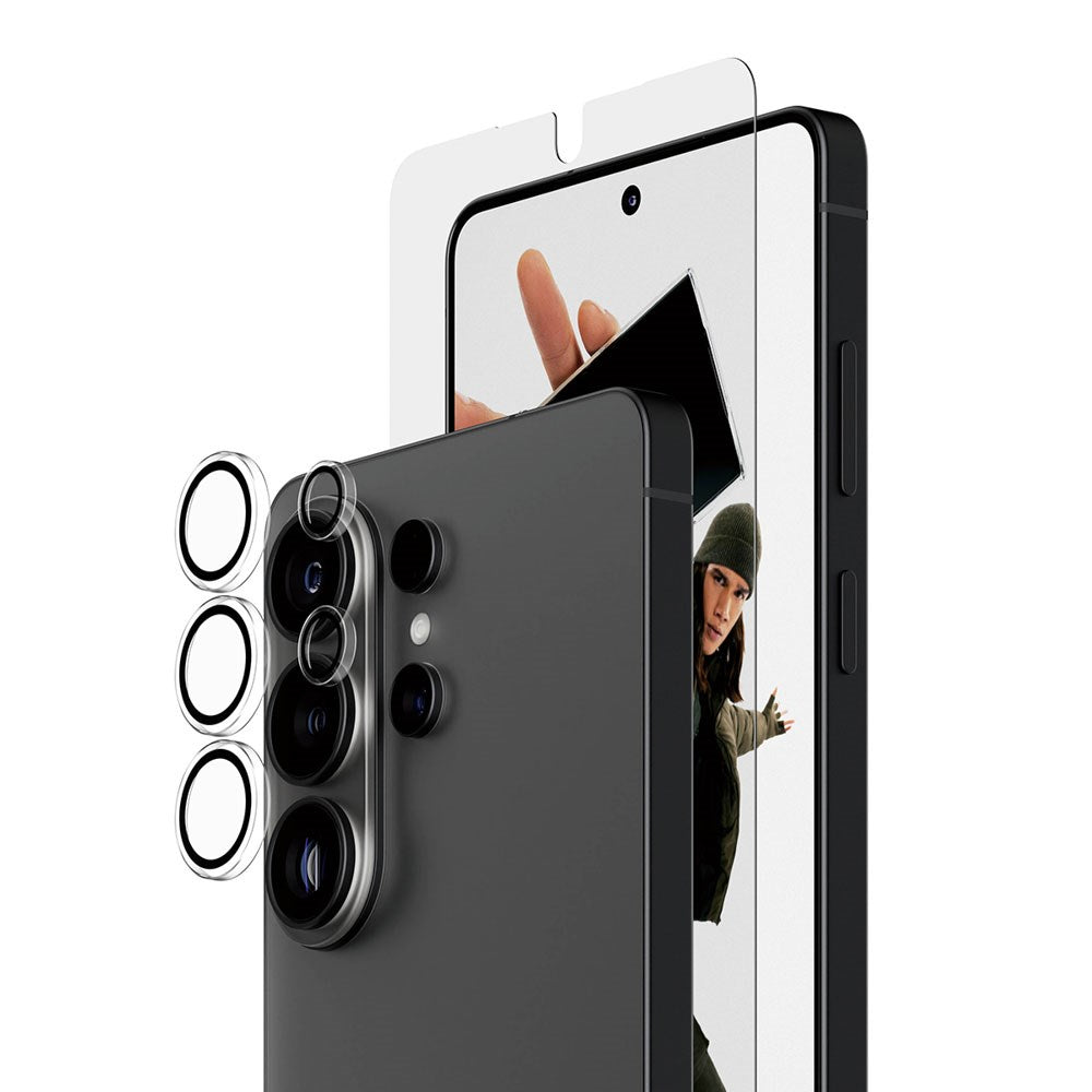 Samsung Galaxy S26 Ultra PanzerGlass Hoops 2-in-1 Bundle m. 1 x EasyAligner 1 x Skærmbeskyttelse (UWF) 1 x Hoops Kameralinsebeskyttelse - Gennemsigtig