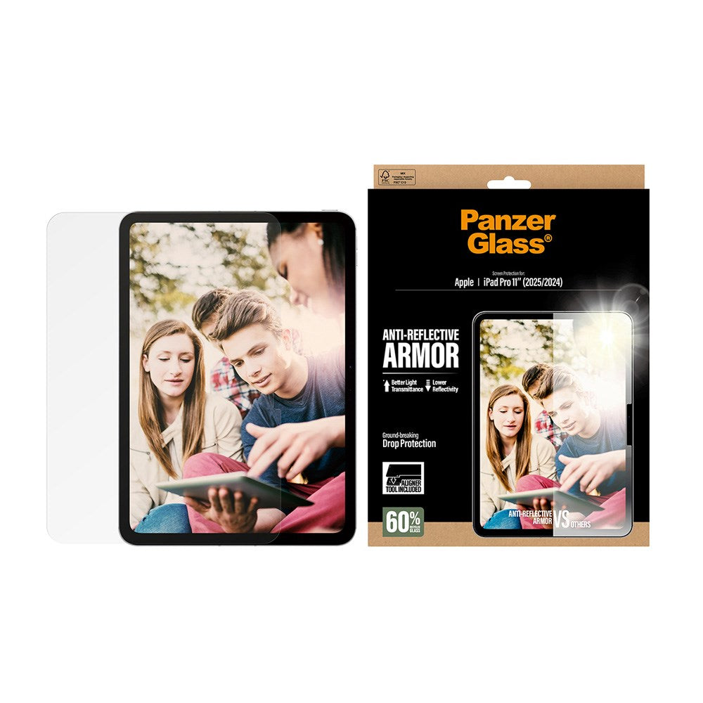 iPad Pro 11" (2025-2024) PanzerGlass® Anti-Refleksiv Skærmbeskyttelse Ultra-Wide Fit m. Monteringsværktøj