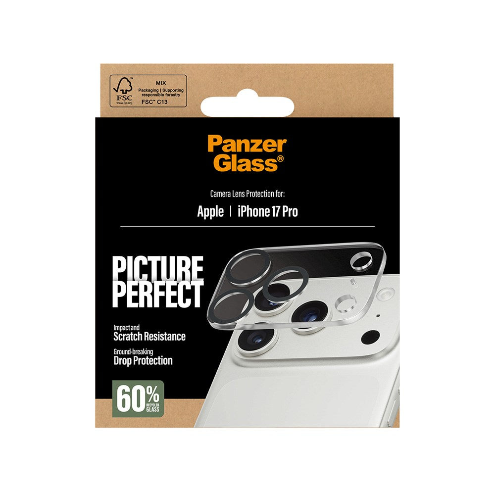 iPhone 17 Pro PanzerGlass PicturePerfect Kamerabeskyttelsesglas - Gennemsigtig / Sort - (DEMO)