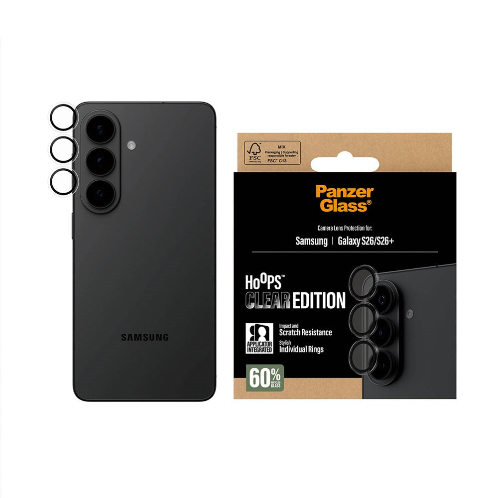 Samsung Galaxy S26 / S26+ (Plus) PanzerGlass Hoops - Beskyttelse til Kamera - Gennemsigtig