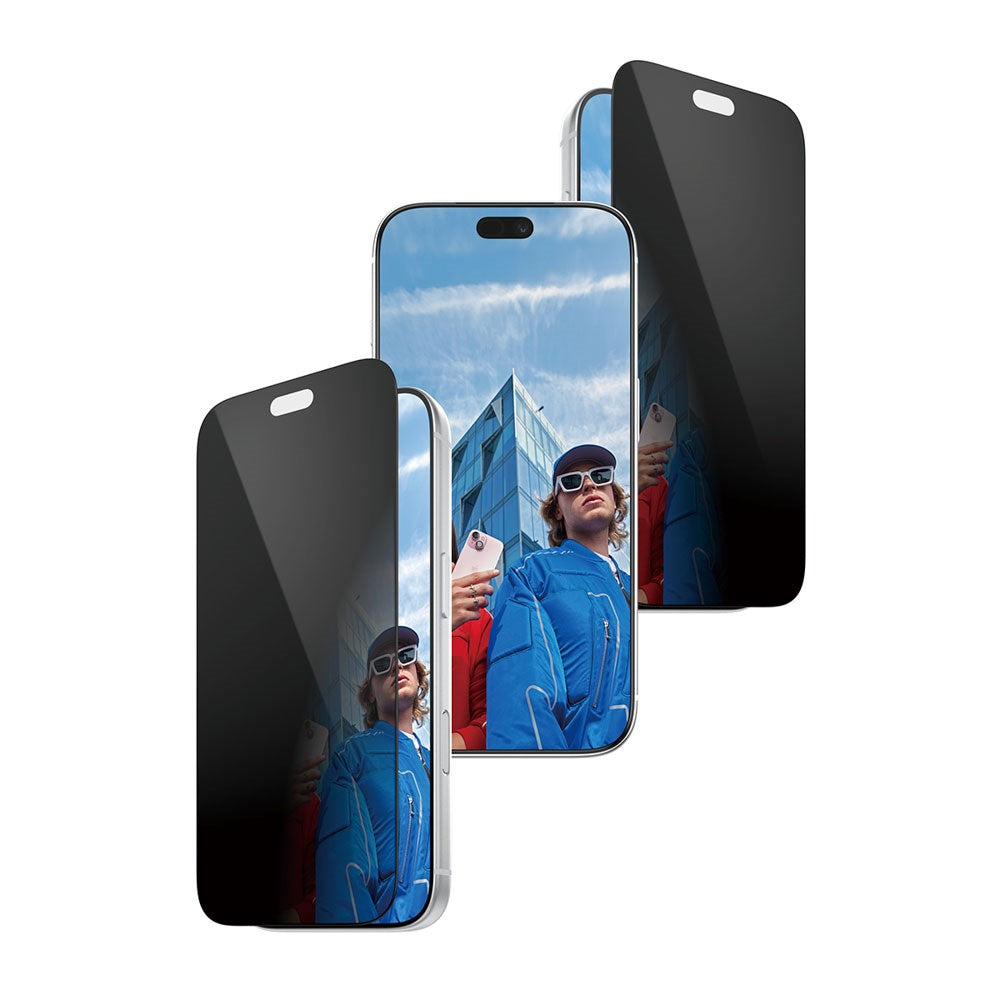 iPhone 18 Pro PanzerGlass Hærdet Beskyttelsesglas - Ultra Wide Fit m. EasyAligner - Privacy Funktion - Gennemsigtig