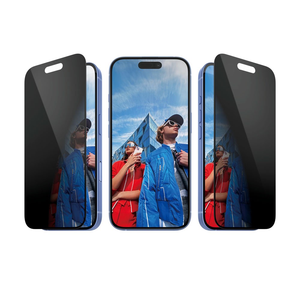 iPhone 16 / 15 PanzerGlass 2-Way Privacy Skærmbeskyttelsesglas - inkl. FastFit In-A-Box - Gennemsigtig