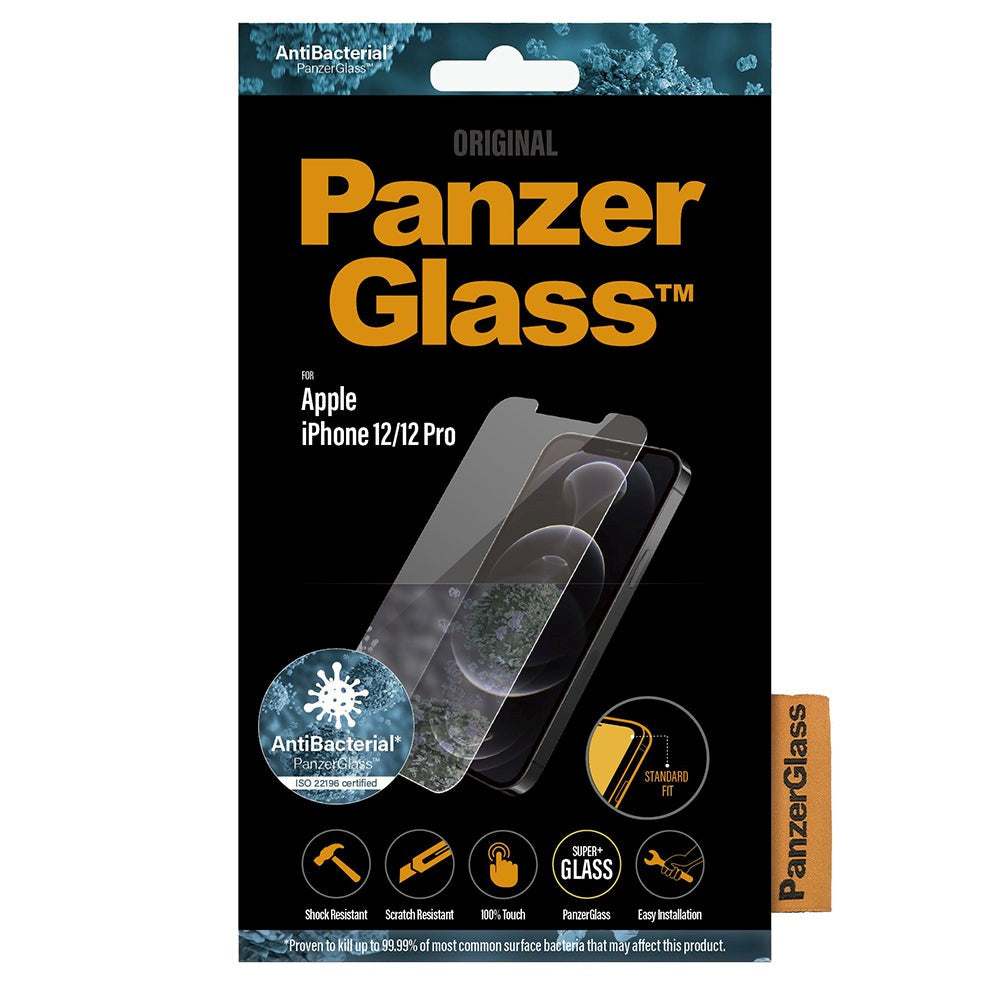iPhone 12 / 12 Pro PanzerGlass AntiBacterial Standard Fit Skærmbeskyttelse - Gennemsigtig