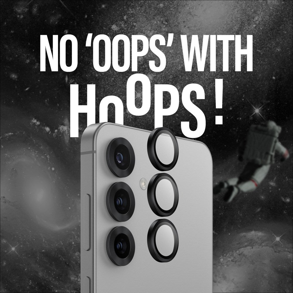 Samsung Galaxy S25 PanzerGlass Ceramic Hoops - Beskyttelse til Kamera - Gennemsigtig / Sort