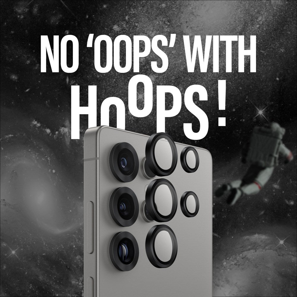 Samsung Galaxy S25 Ultra PanzerGlass Ceramic Hoops - Beskyttelse til Kamera - Gennemsigtig / Sort