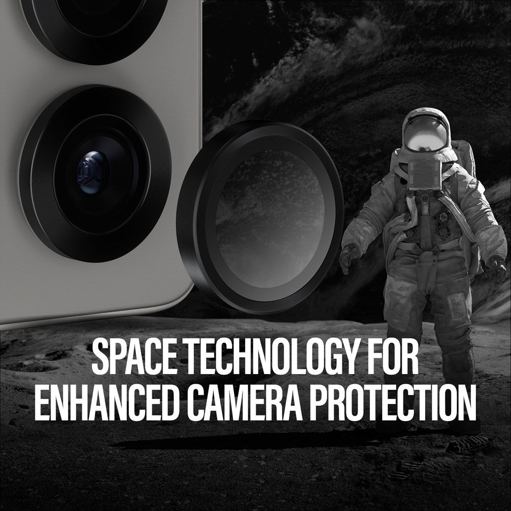 Samsung Galaxy S25 Ultra PanzerGlass Ceramic Hoops - Beskyttelse til Kamera - Gennemsigtig / Sort