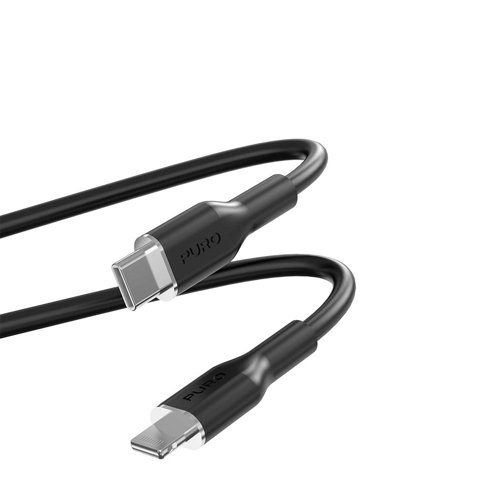 USB-C til Lightning Kabel - PURO Soft 1.5m - Sort