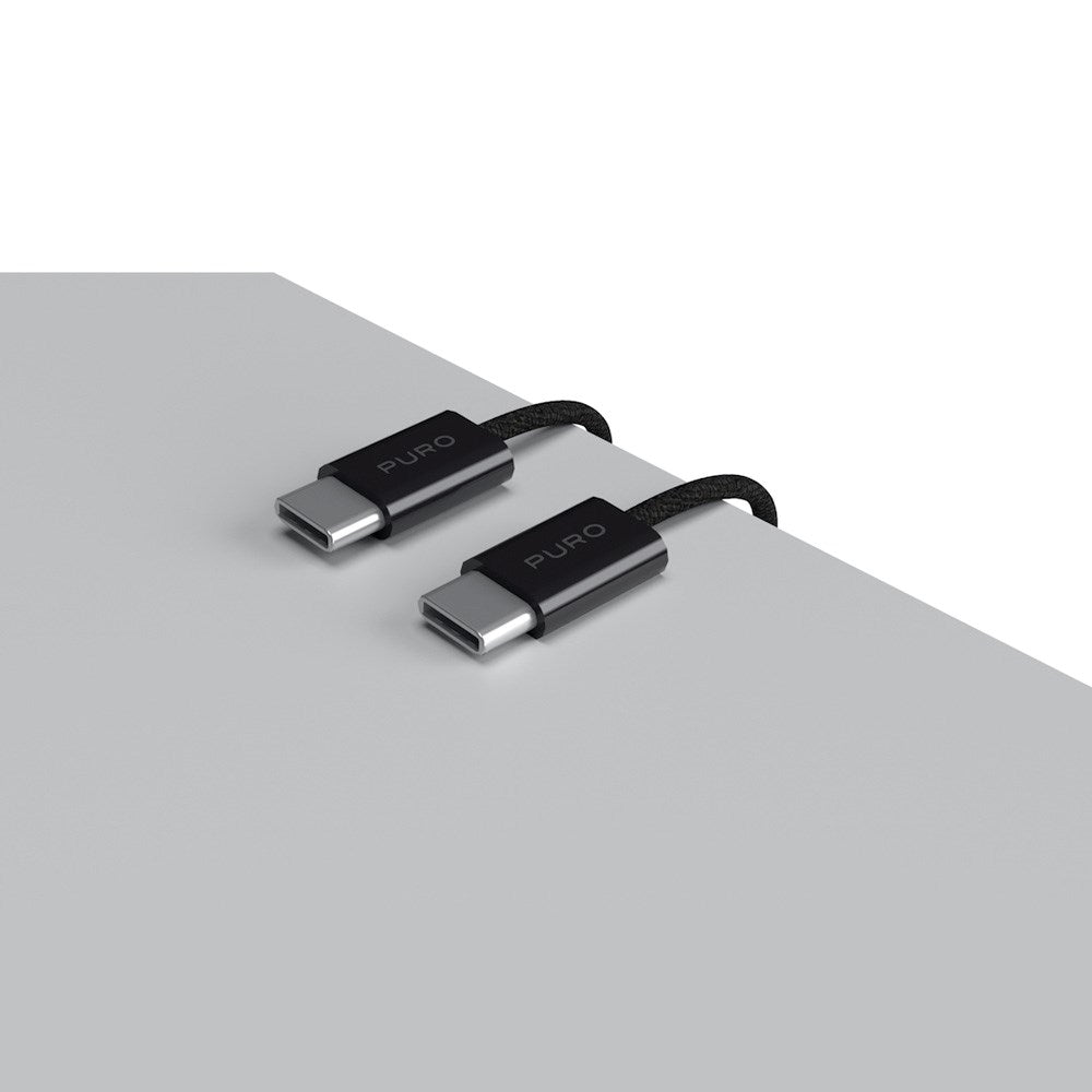 Flettet Puro USB-C Kabel – 1.5m, 60W Power Delivery, 480Mbps - Sort