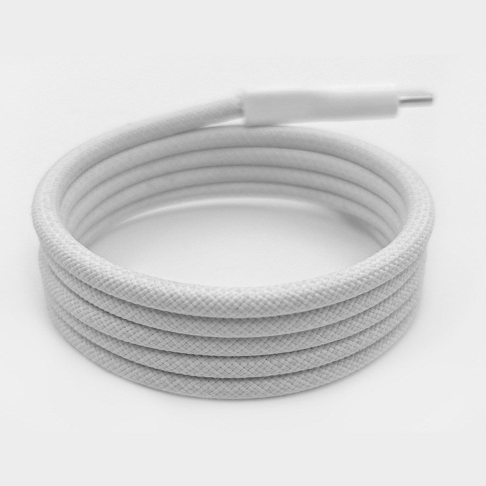 Puro Fleksibelt Braided Kabel – USB-C til USB-C, 2m, 60W, 480Mbps - Hvid