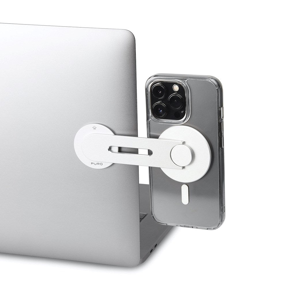 Puro Mag Mount Mobilholder til Computer - Selvklæbende - MagSafe Kompatibel - Sølv