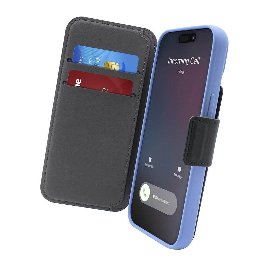 iPhone 12 / 12 Pro / 13 / 14 / 15 Puro Wallet Magnetic Folio Flip Cover - MagSafe Kompatibel - Sort