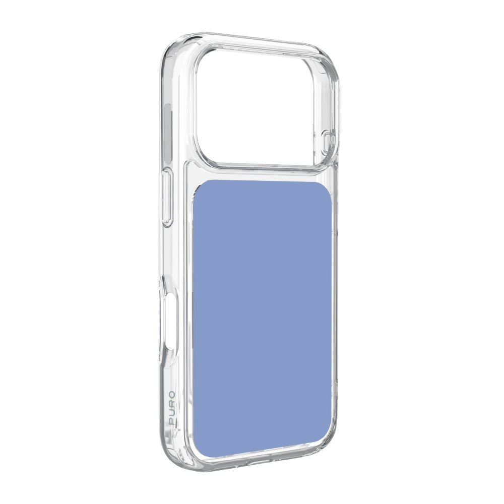 iPhone 18 Pro PURO PLATE MAG Bagside Cover - MagSafe Kompatibel - Gennemsigtig / Lyseblå