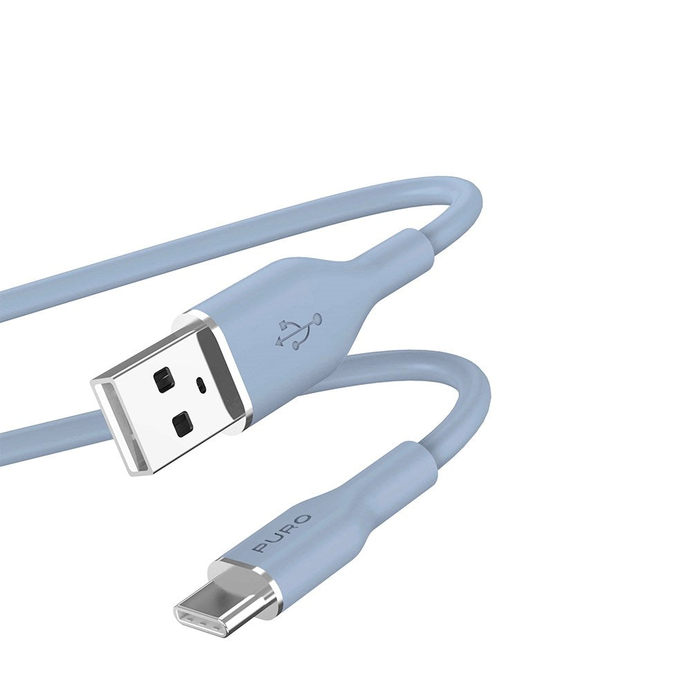 USB-A til USB-C Kabel - PURO Soft 1.5m - Blå