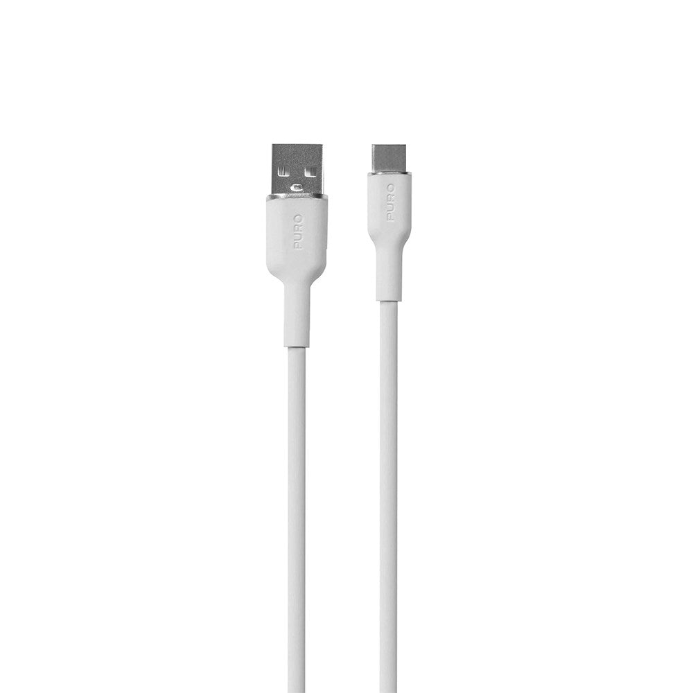 USB-A til USB-C Kabel - PURO Soft 1.5m - Hvid