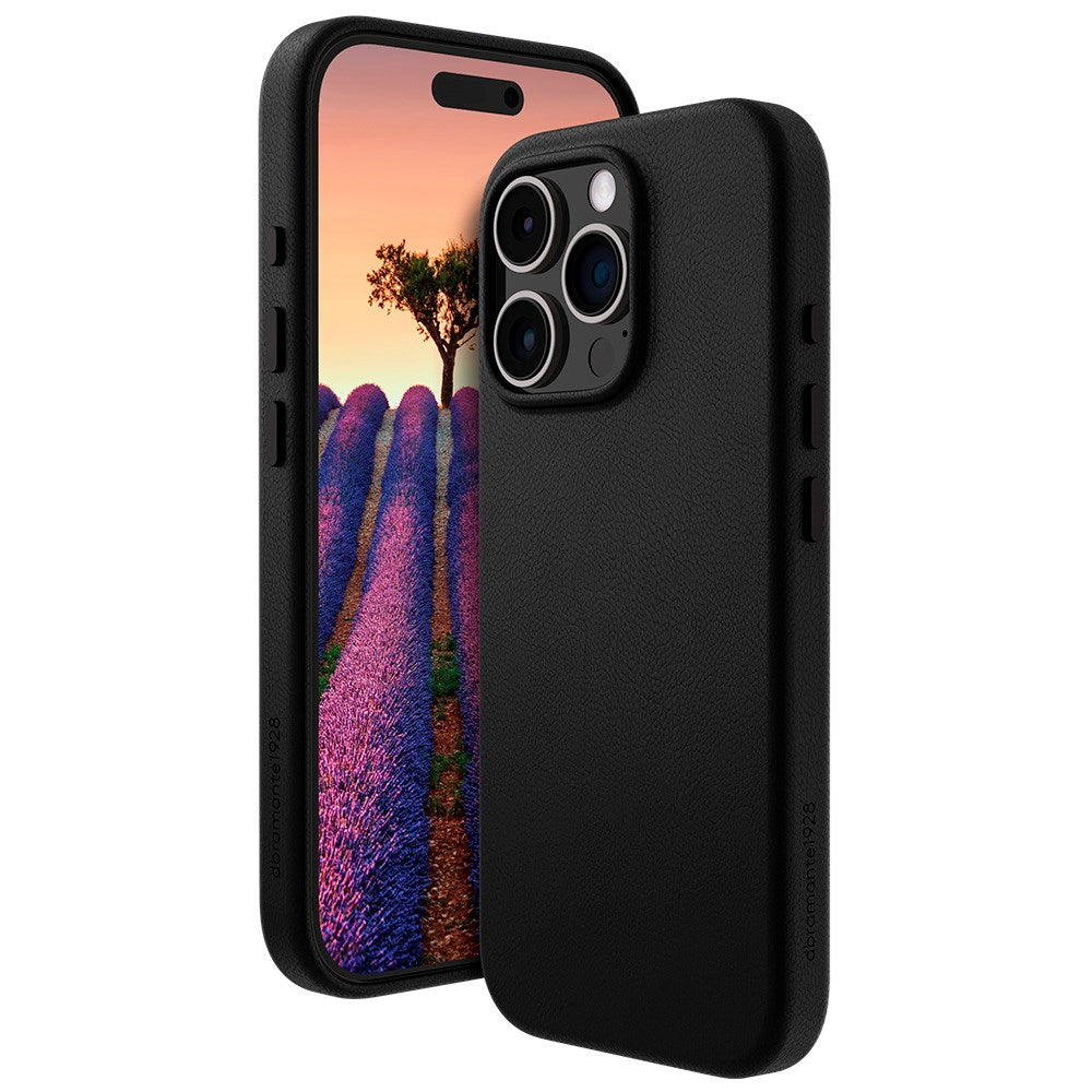Dbramante1928 iPhone 16 Pro Roskilde Case - 100% Ægte Læder - MagSafe Kompatibel - Sort