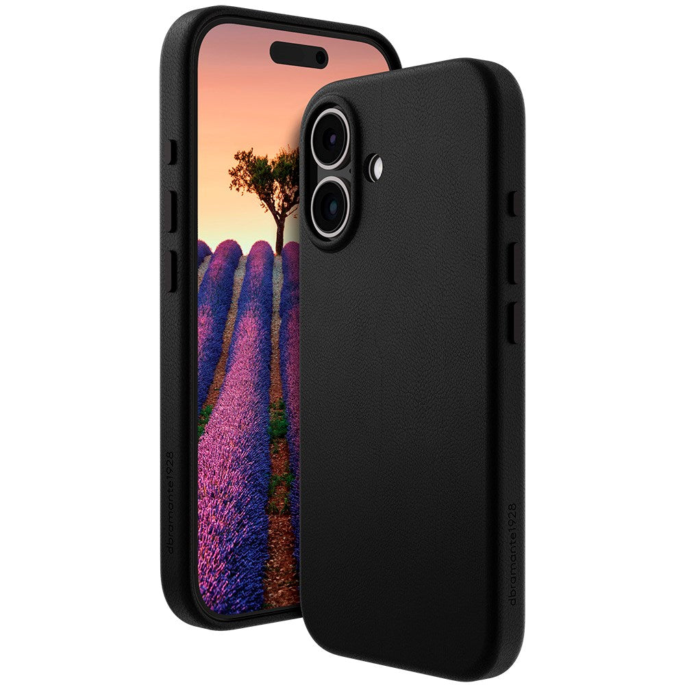 Dbramante1928 iPhone 16 Plus Roskilde Case - 100% Ægte Læder - MagSafe Kompatibel - Sort