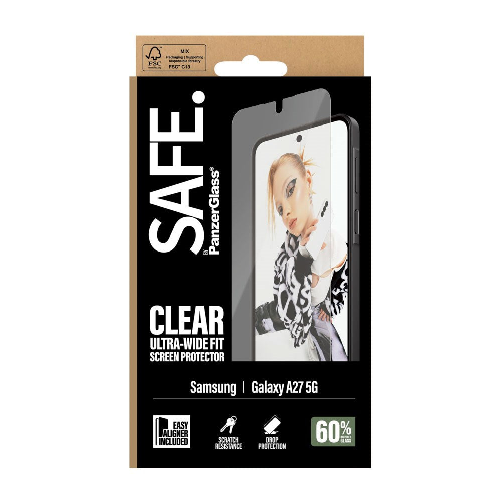 Samsung Galaxy A27 - SAFE by PanzerGlass Ultra-Wide Fit m. EasyAligner - Skærmbeskyttelse - Gennemsigtig
