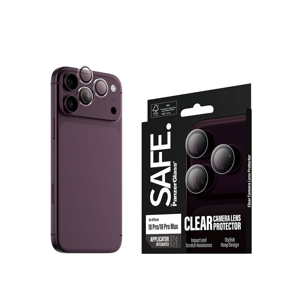 Safe By PanzerGlass iPhone 18 Pro / Pro Max Kameralinsebeskyttelse Genanvendt Glas - Gennemsigtig