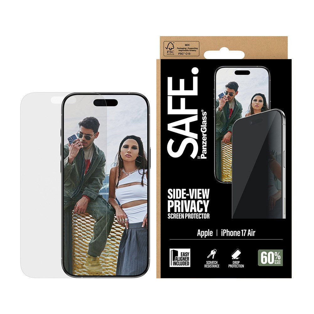 SAFE by PanzerGlass - iPhone Air - Ultra-Wide Fit Skærmbeskyttelse - Privacy Funktion - Gennemsigtig