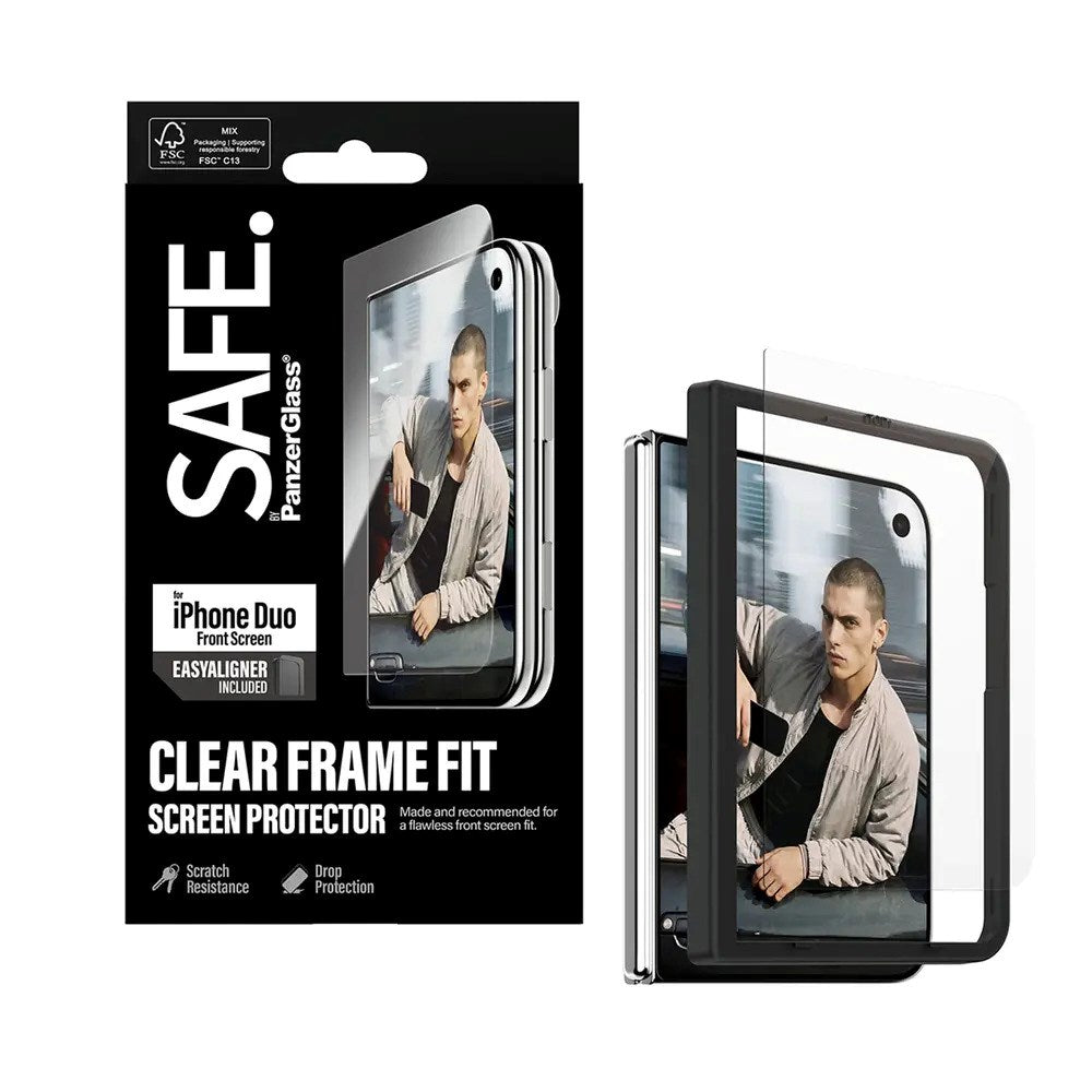 iPhone Duo - SAFE by PanzerGlass Ultra-Wide Fit m. EasyAligner - Skærmbeskyttelse - Gennemsigtig