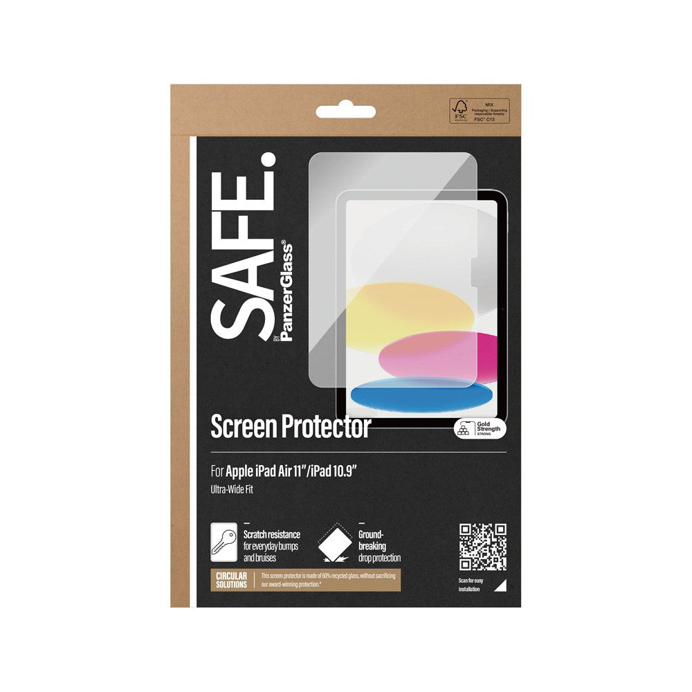 iPad 11" (2025) / iPad Air 11" (2024-2025) / 10.9" (2022-2024) Safe By PanzerGlass® Ultra-Wide Fit Skærmbeskyttelsesglas - Case Friendly - Gennemsigtig