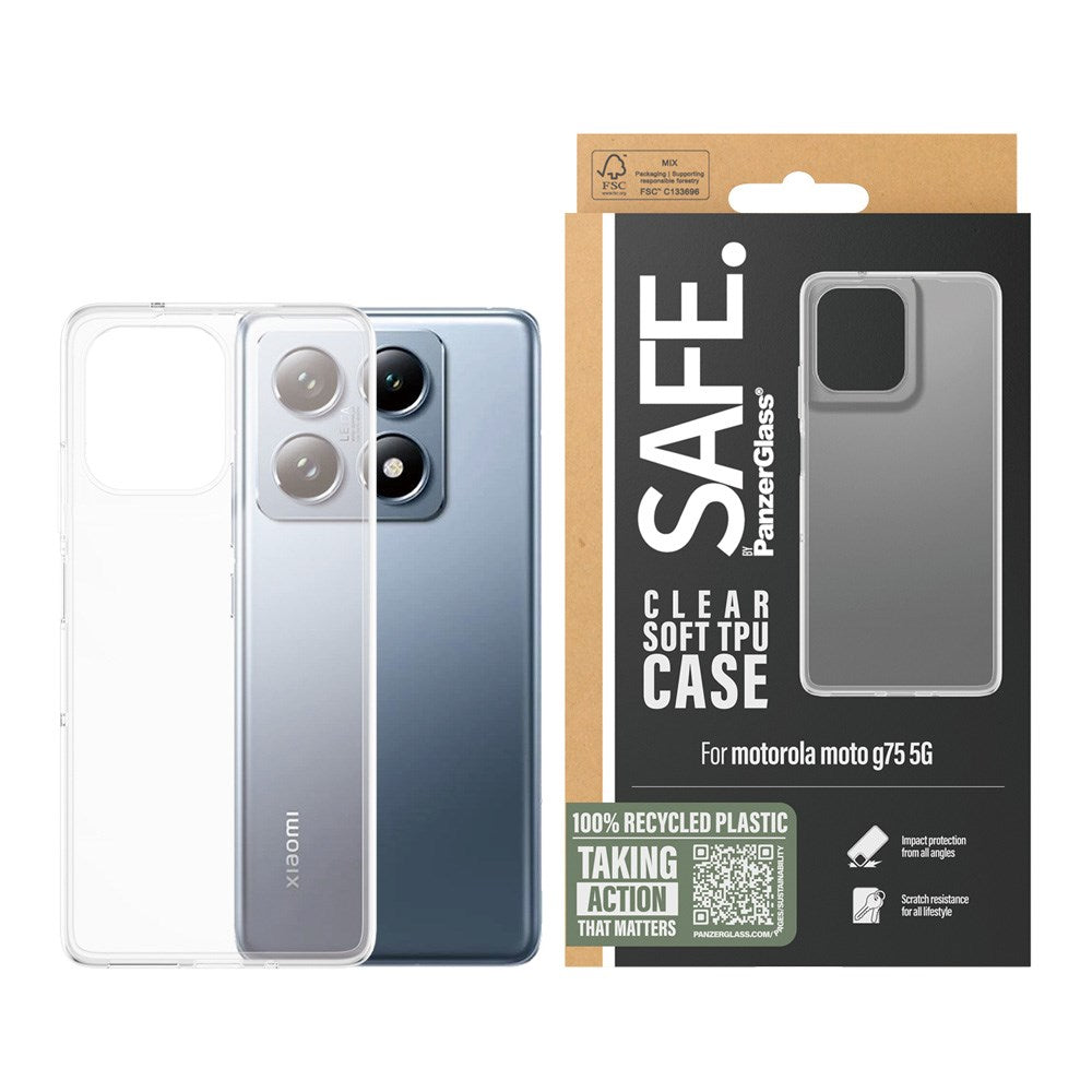 Motorola Moto G75 (5G) Safe By PanzerGlass® Fleksibelt Plastik Cover - Gennemsigtig