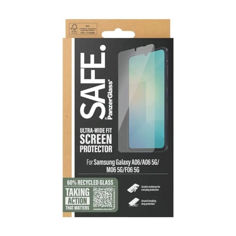 Samsung Galaxy A06 SAFE by PanzerGlass Beskyttelsesglas - Ultra-Wide Fit - Gennemsigtig