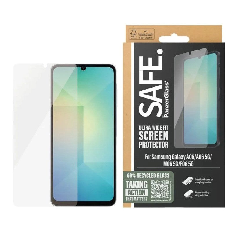 Samsung Galaxy A06 SAFE by PanzerGlass Beskyttelsesglas - Ultra-Wide Fit - Gennemsigtig