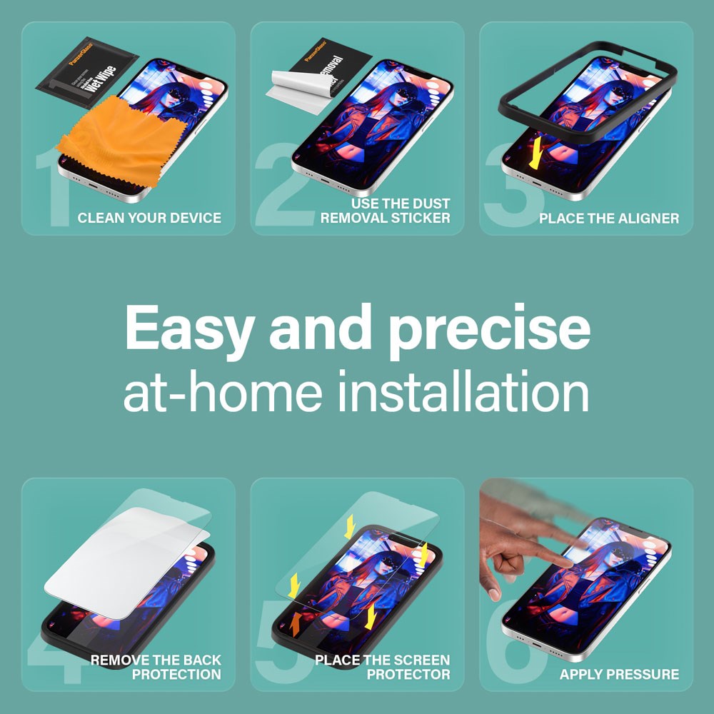 iPhone 16e / 14 / 13 / 13 Pro - SAFE by PanzerGlass - Ultra-Wide Fit Skærmbeskyttelsesglas - med EasyAligner - Gennemsigtig