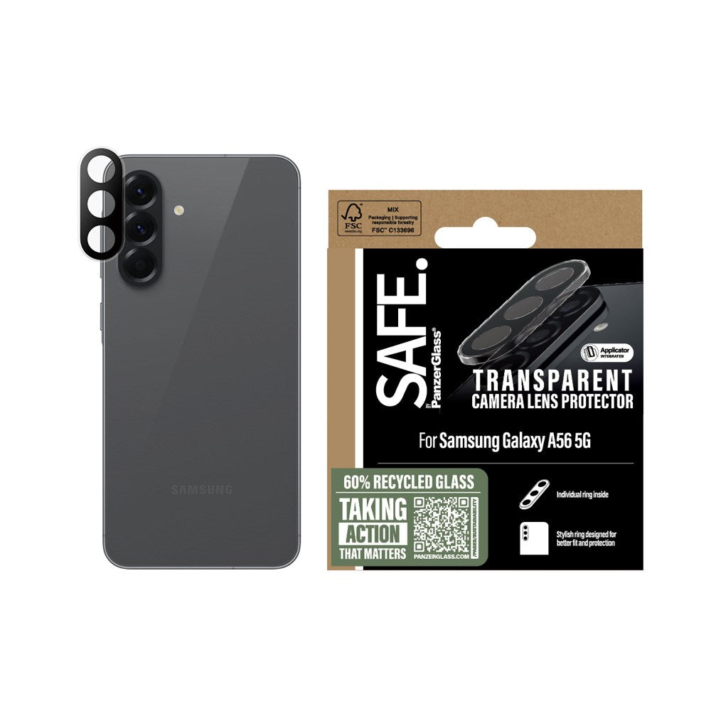 Samsung Galaxy A56 (5G) Safe By PanzerGlass Genanvendt Kameralinsebeskyttelsesglas - Gennemsigtig