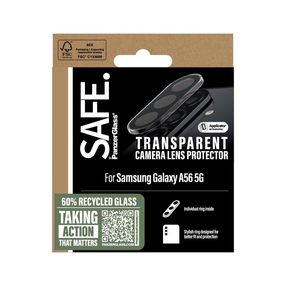 Samsung Galaxy A56 (5G) Safe By PanzerGlass Genanvendt Kameralinsebeskyttelsesglas - Gennemsigtig