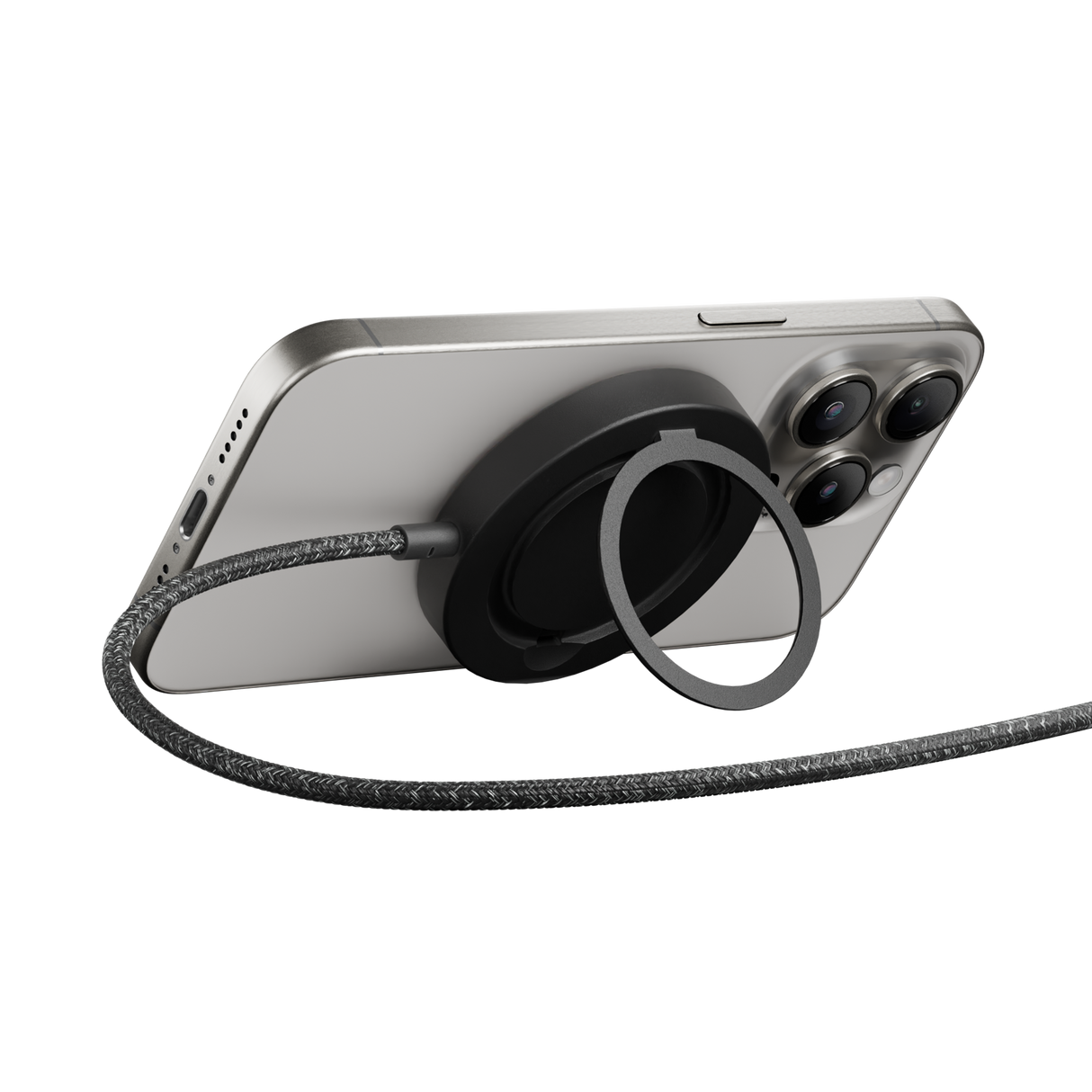 Magnetisk Trådløs Oplader m. Ståfunktion - Native Union Snapstand - Qi2 - Sort