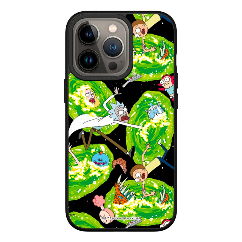 iPhone 13 Pro RhinoShield SolidSuit Håndværker Cover m. Rick and Morty - Portal Pattern