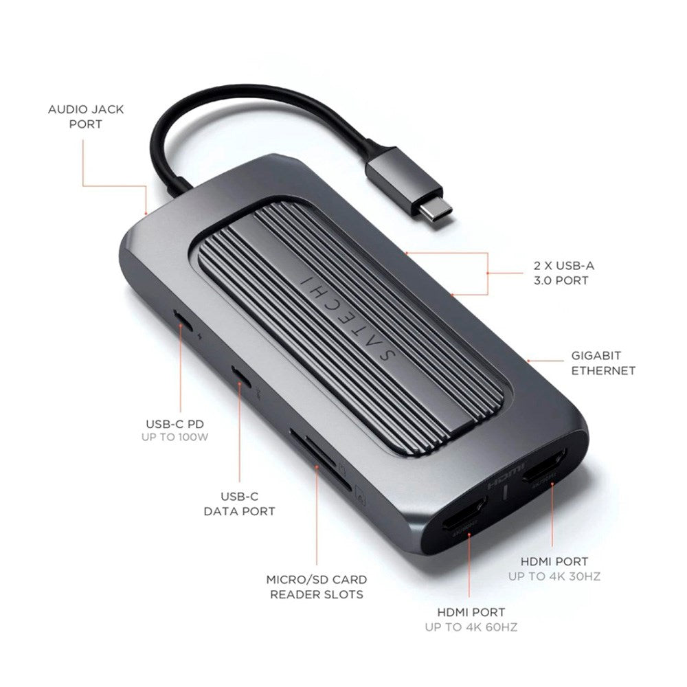 Satechi MX USB-C Multiport Adapter - Grå