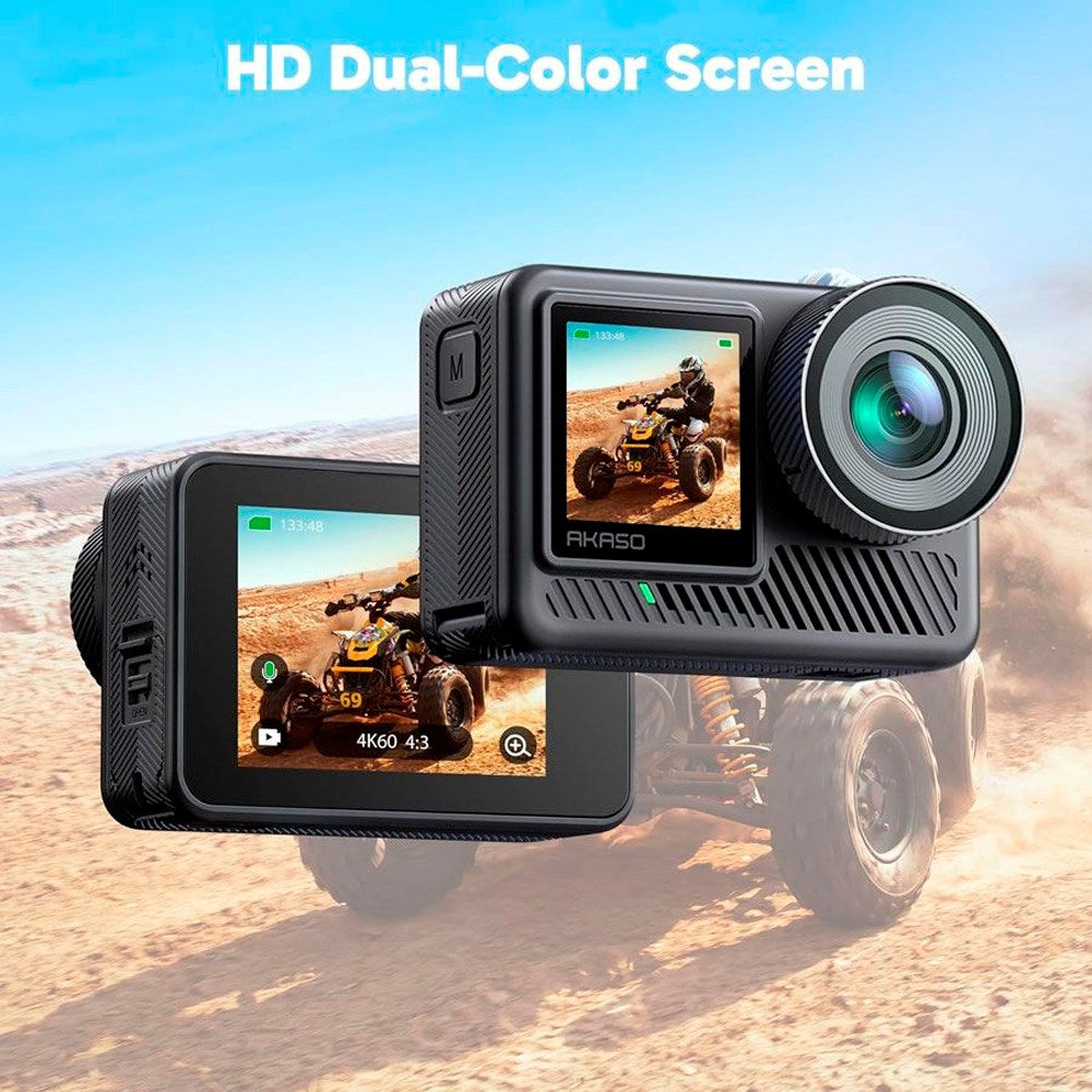 Vandtæt Action Kamera - Akaso Brave 8 Lite 4K 60FPS Ultra HD - Sort