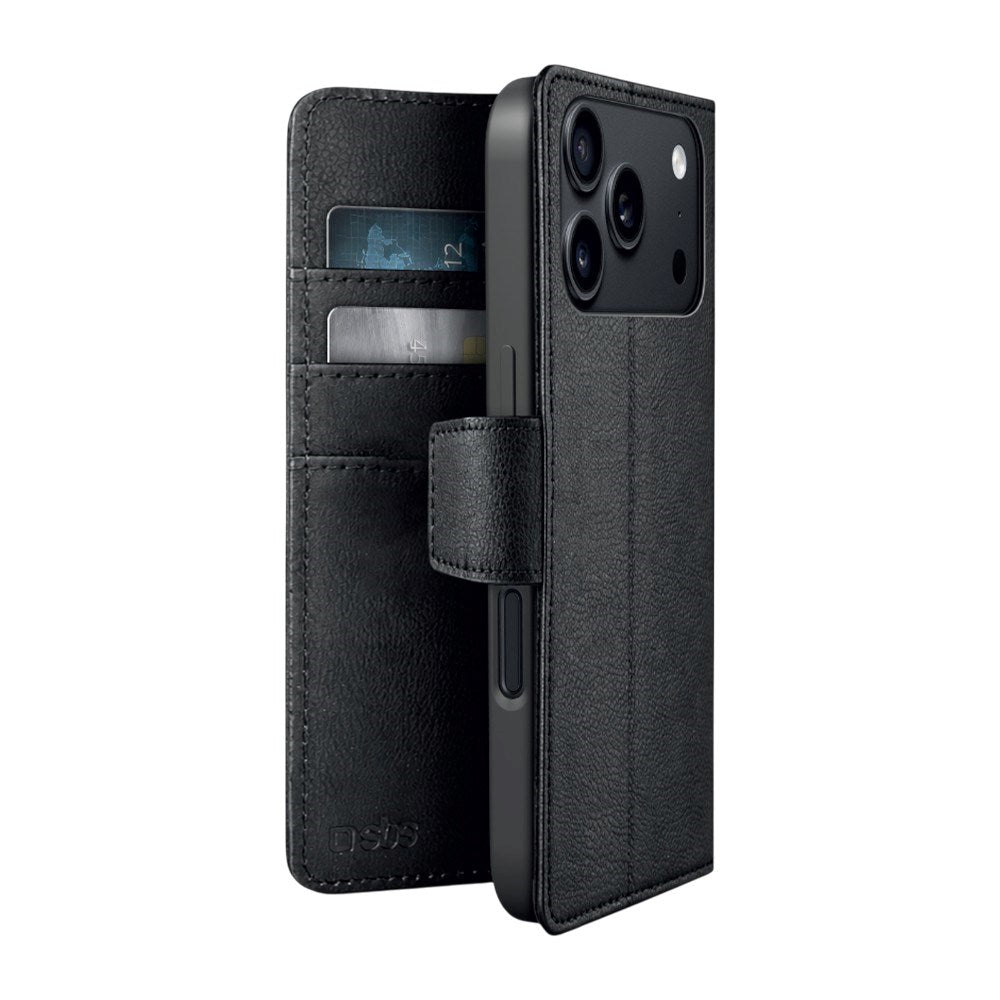 SBS iPhone 18 Pro Wallet Classic Mag Flip Mobil Cover - MagSafe Kompatibel - Sort