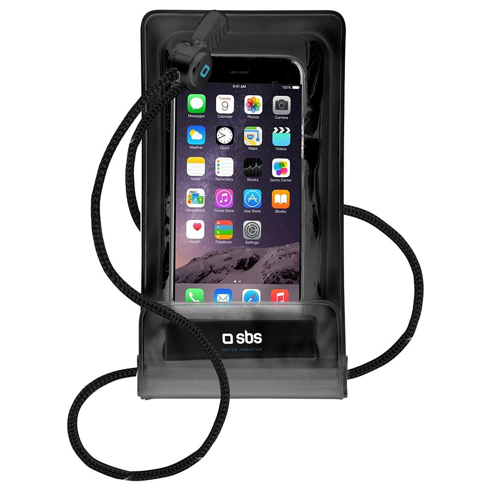 SBS Universal Vandafvisende Etui - (Maks. Mobil: 161 x 78 mm) - Sort / Gennemsigtig