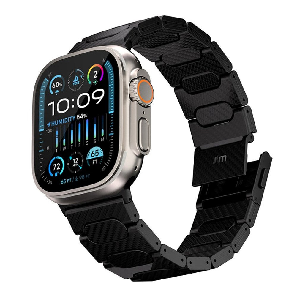 Apple Watch (42/44/SE/45/46/49mm) Just Mobile Ægte Kulfiber Urrem - Sort