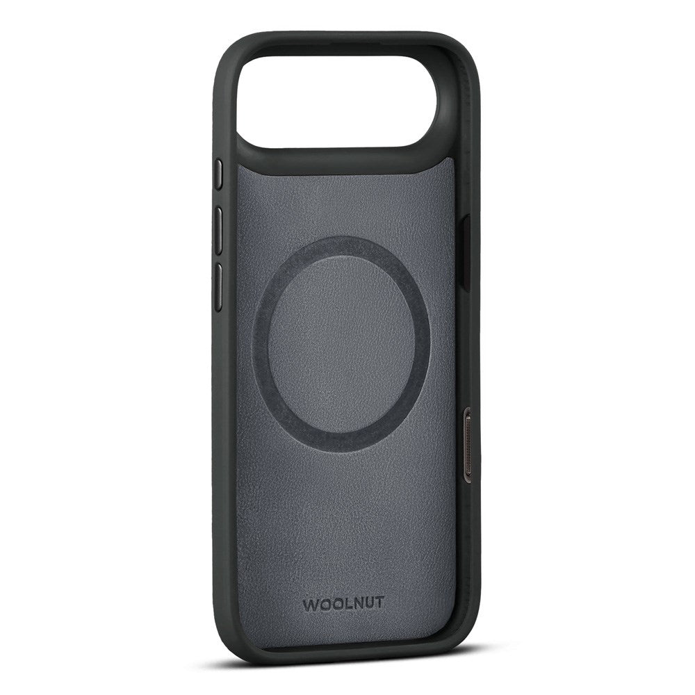 iPhone Air - WOOLNUT Ægte Læder Bagside Cover - MagSafe Kompatibel - Sort
