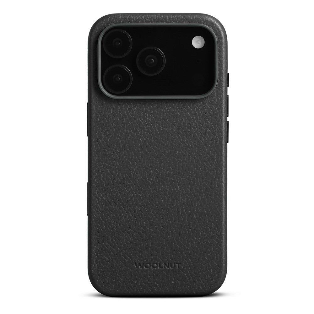 iPhone 17 Pro - WOOLNUT Ægte Læder Bagside Cover - MagSafe Kompatibel - Sort