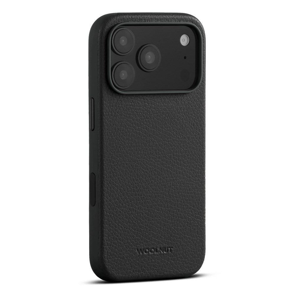 iPhone 17 Pro - WOOLNUT Ægte Læder Bagside Cover - MagSafe Kompatibel - Sort