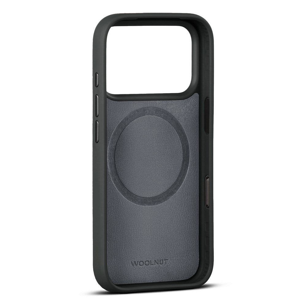 iPhone 17 Pro - WOOLNUT Ægte Læder Bagside Cover - MagSafe Kompatibel - Sort