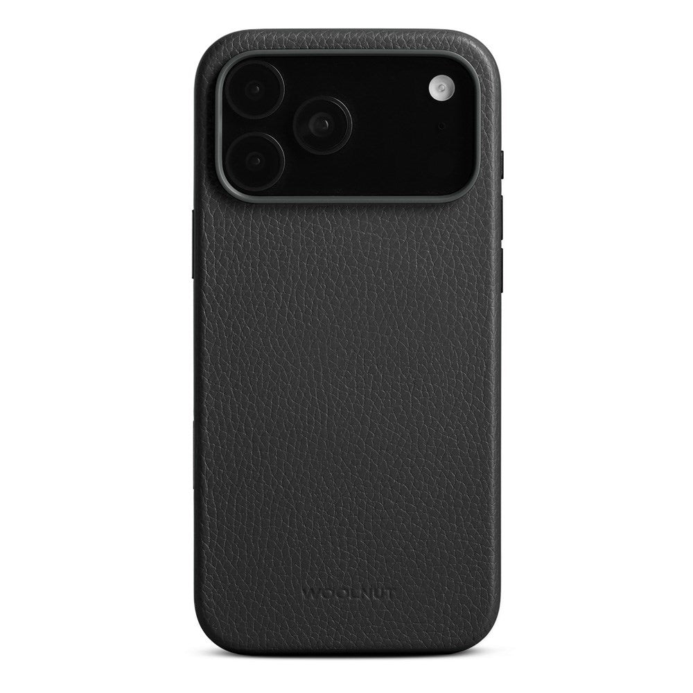 iPhone 17 Pro Max - WOOLNUT Ægte Læder Bagside Cover - MagSafe Kompatibel - Sort