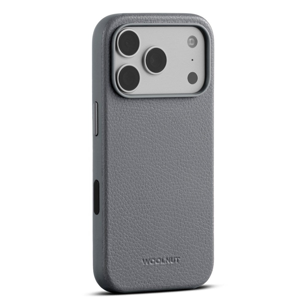 WOOLNUT iPhone 18 Pro Ægte Læder Bagside Cover - MagSafe Kompatibel - Grå