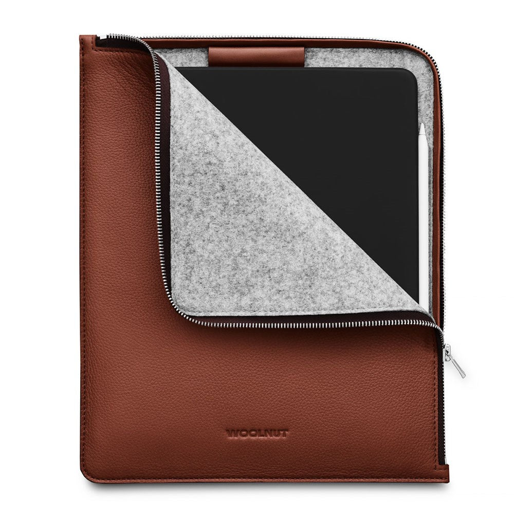 iPad / Tablet (26.5 x 32.5 cm) Woolnut Sleeve - Ægte Læder - Brun