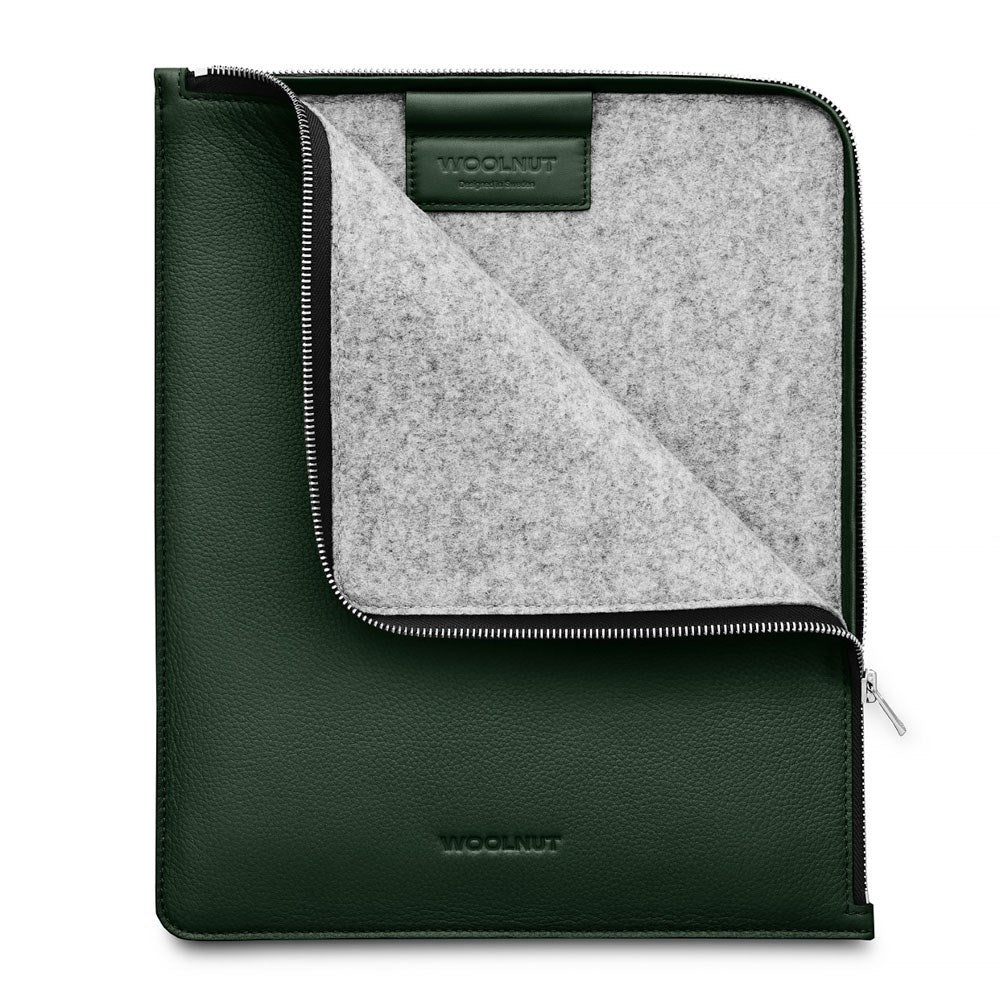 iPad / Tablet (26.5 x 32.5 cm) Woolnut Sleeve - Ægte Læder - Grøn